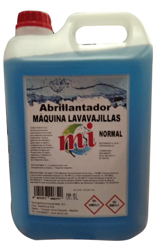 Abrillantador Maquina industrial garrafa  5 Ltr Precio Sin IVA 7.94 €