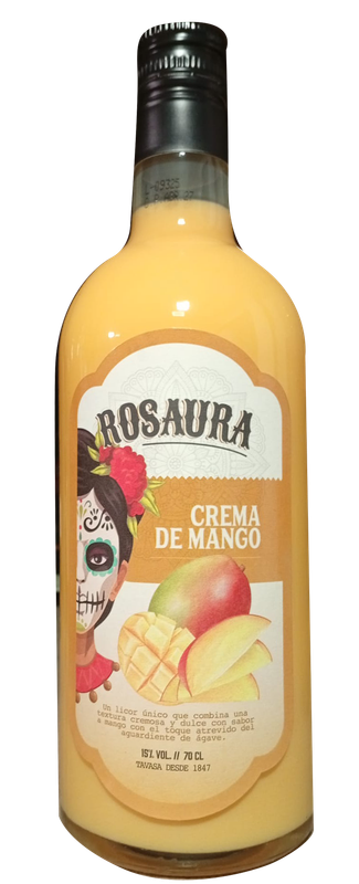 Crema de MANGO con tekila  botella 70 cl Precio  sin IVA 6,90€