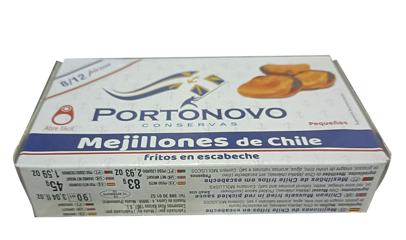 Mejillones en escabeche  8/12 piezas LATA PEQUEÑA   Precio sin IVA 2.25 €