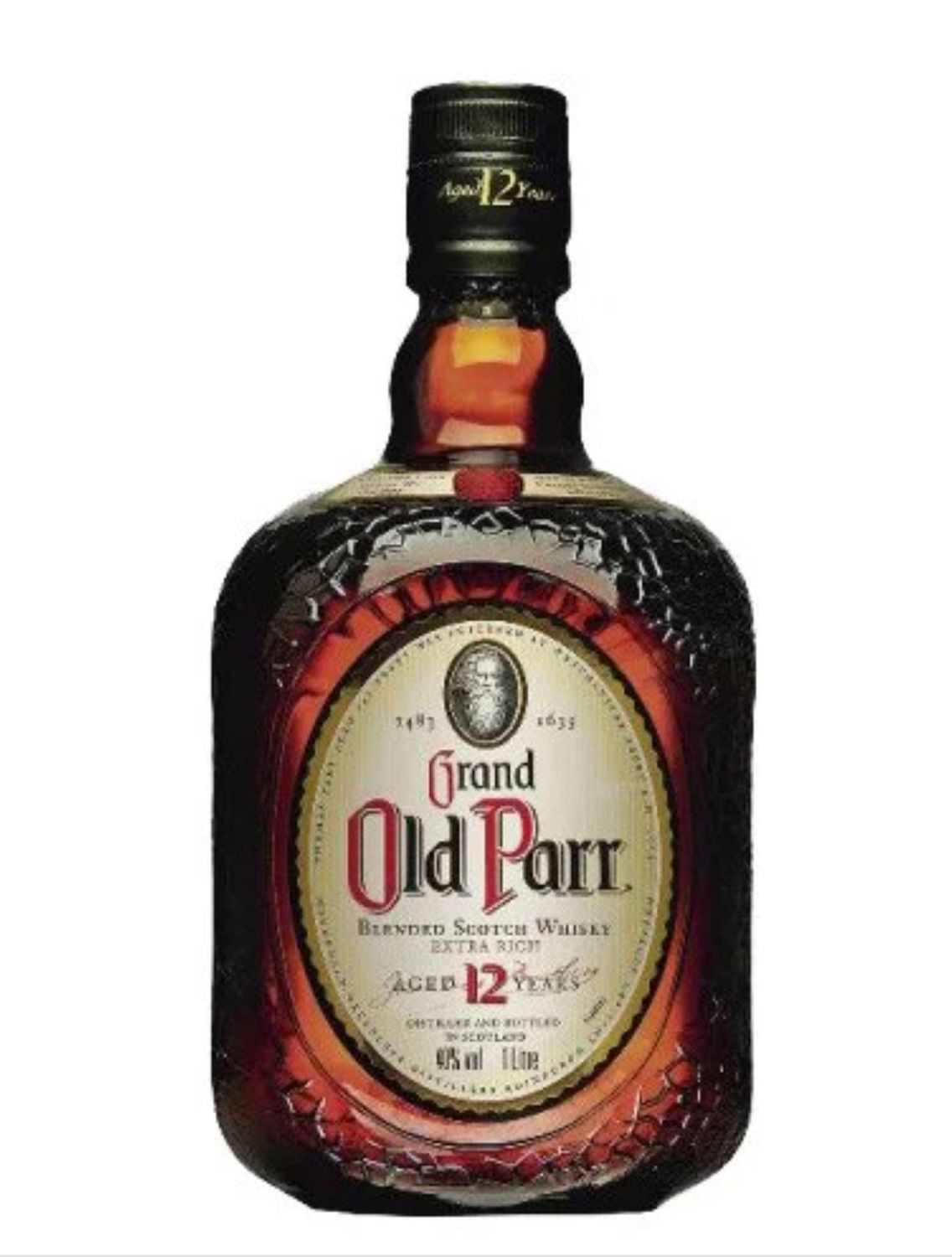 Whisky Oll Parr botella 1 ltr Precio sin iva 21.25 €25.71