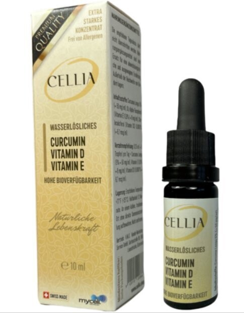 CELLIA – wasserlösliches Curcumin Vitamin D und E - nahezu 100% Bioverfügbarkeit