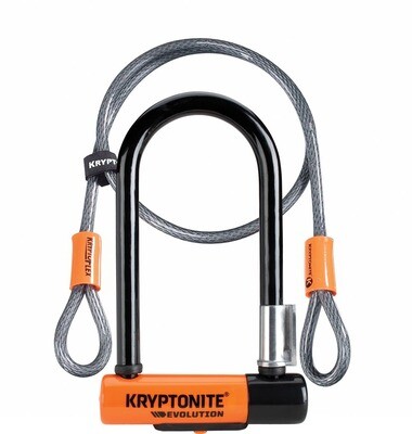 Kryptonite Evolution Mini 7 Lock with 4 Foot Cable Sold Secure Gold