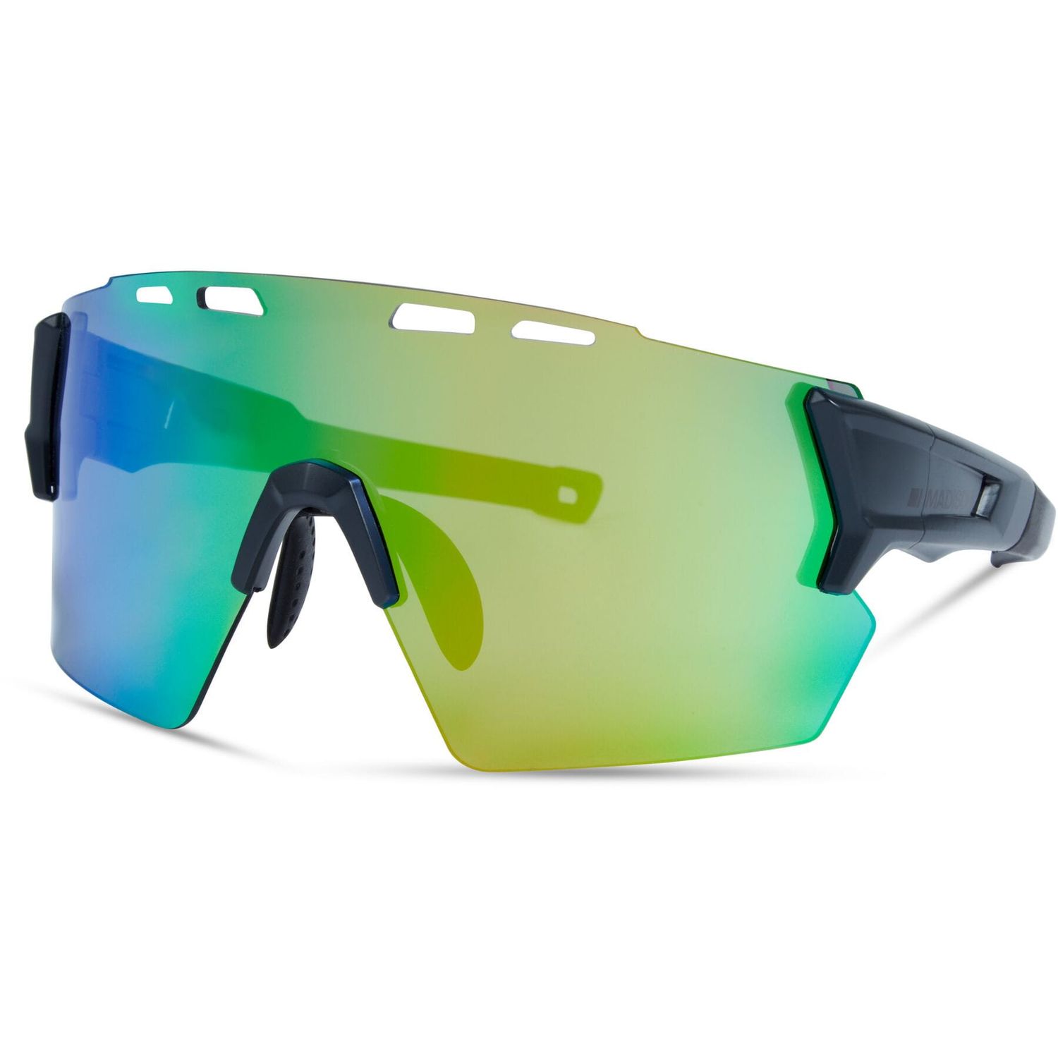 Madison Stealth Sunglasses - matt dark grey / green mirror