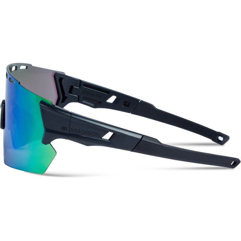 Madison Stealth Sunglasses - matt dark grey / green mirror