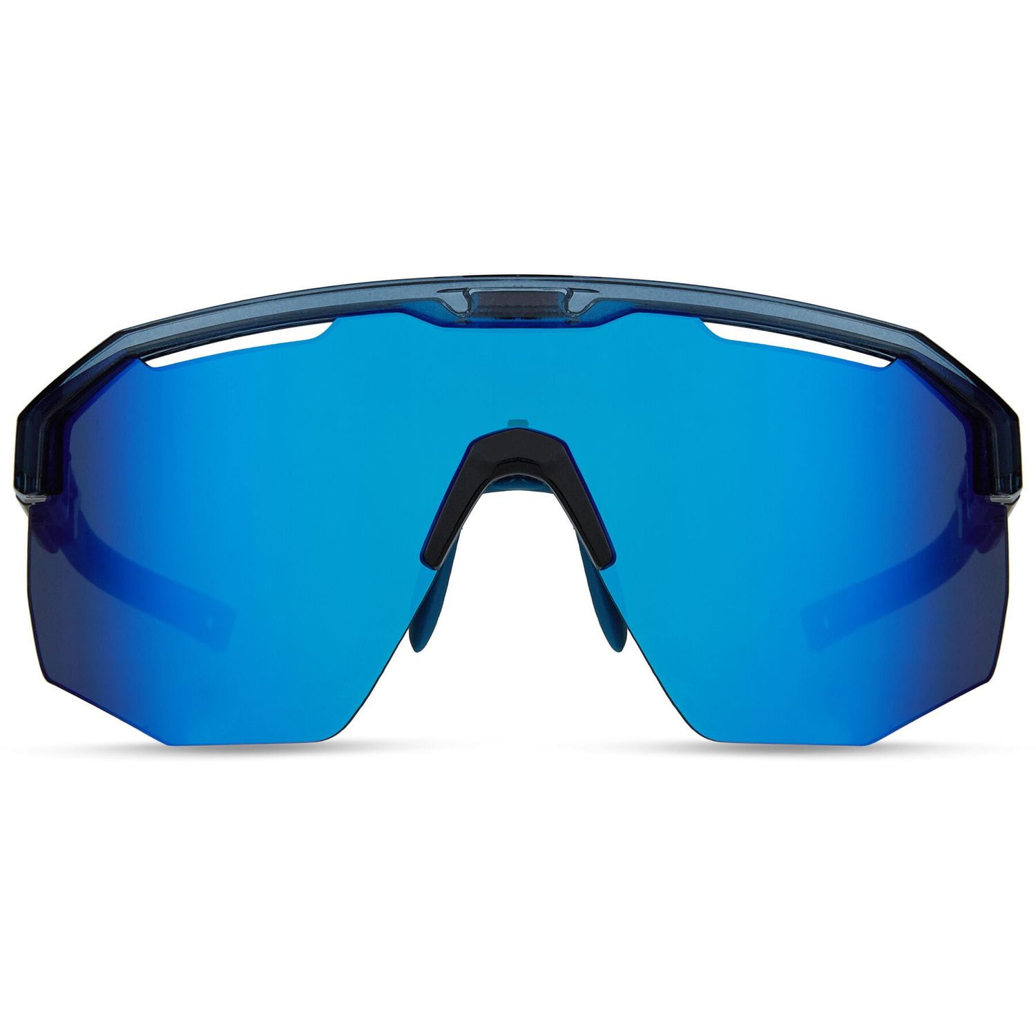 Madison Cipher Crystal Gloss Blue Sunglasses - 3 Lens Pack - Blue Mirror / Amber / Clear