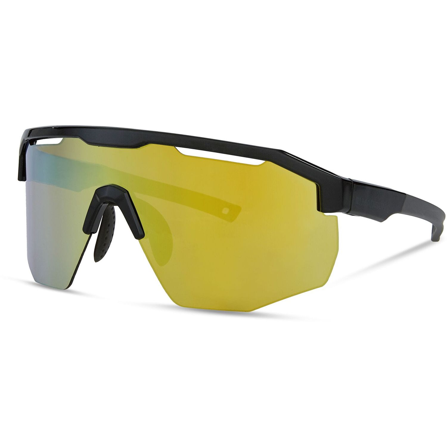 Madison Cipher Gloss Black Sunglasses - 3 Lens Pack - Bronze Mirror  Amber  Clear