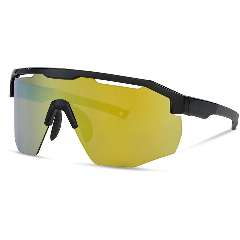 Madison Cipher Gloss Black Sunglasses - 3 Lens Pack - Bronze Mirror  Amber  Clear