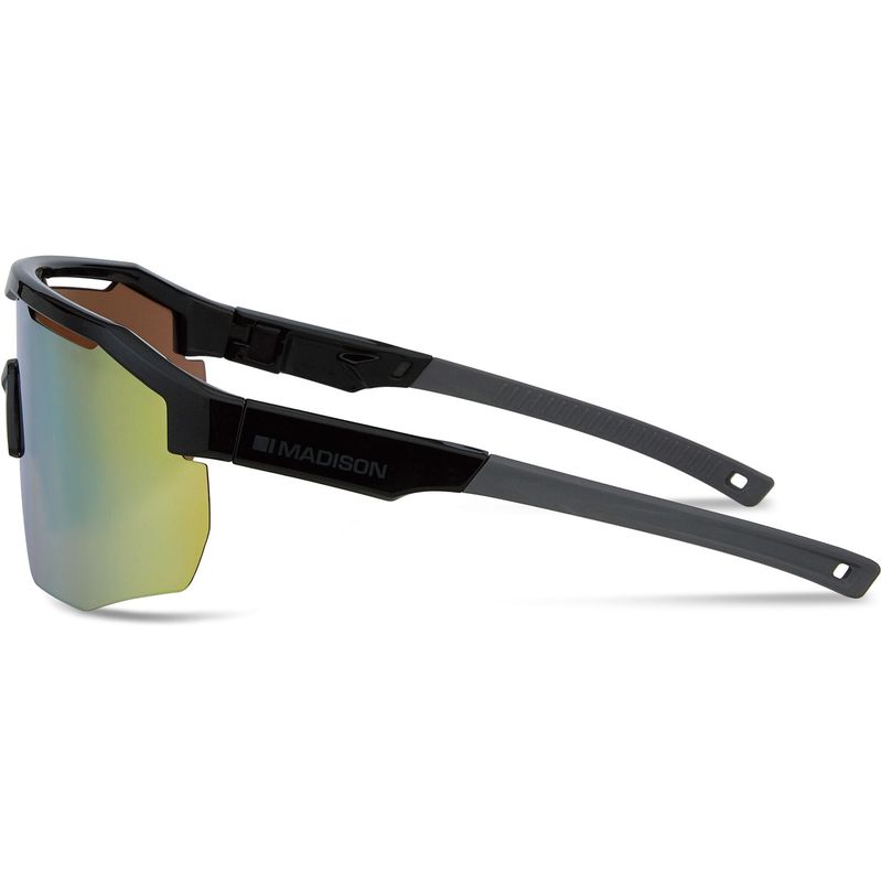 Madison Cipher Gloss Black Sunglasses - 3 Lens Pack - Bronze Mirror  Amber  Clear