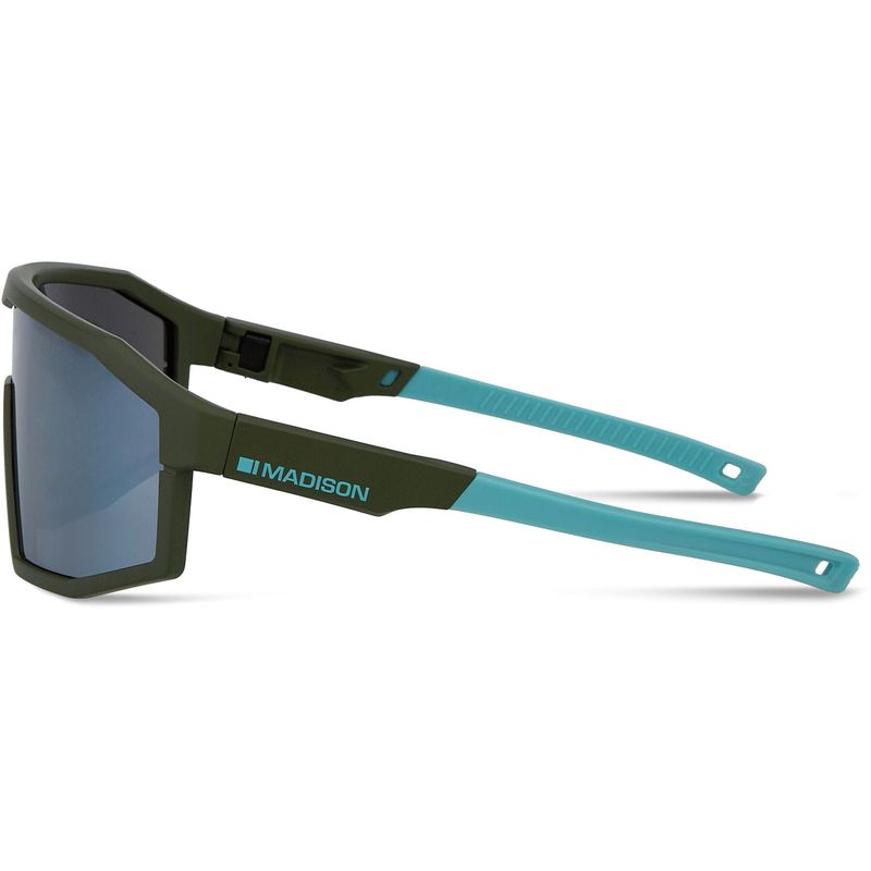 Madison Enigma Matt Olive Sunglasses - 3 Lens Pack - Smoke Mirror  Amber  Clear