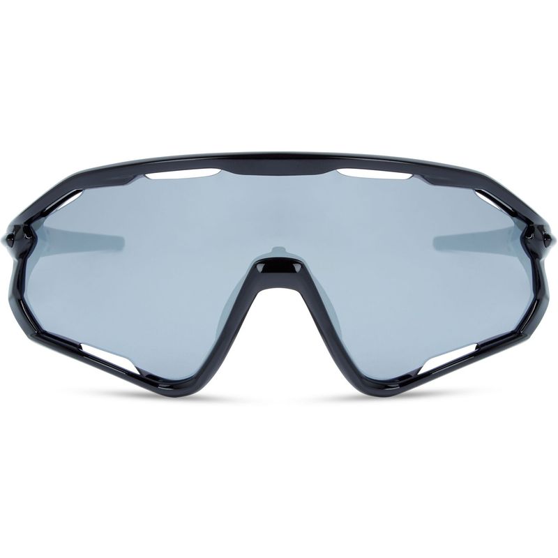 Madison Code Breaker Gloss Black Sunglasses - Silver Mirror Lens
