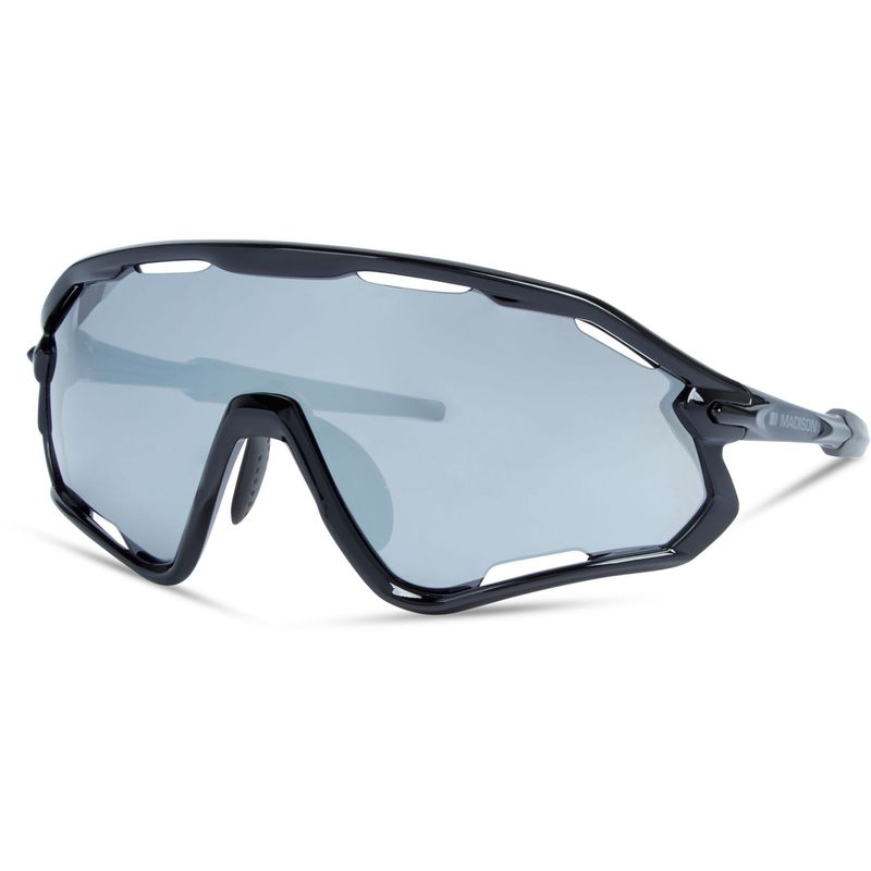 Madison Code Breaker Gloss Black Sunglasses - Silver Mirror Lens