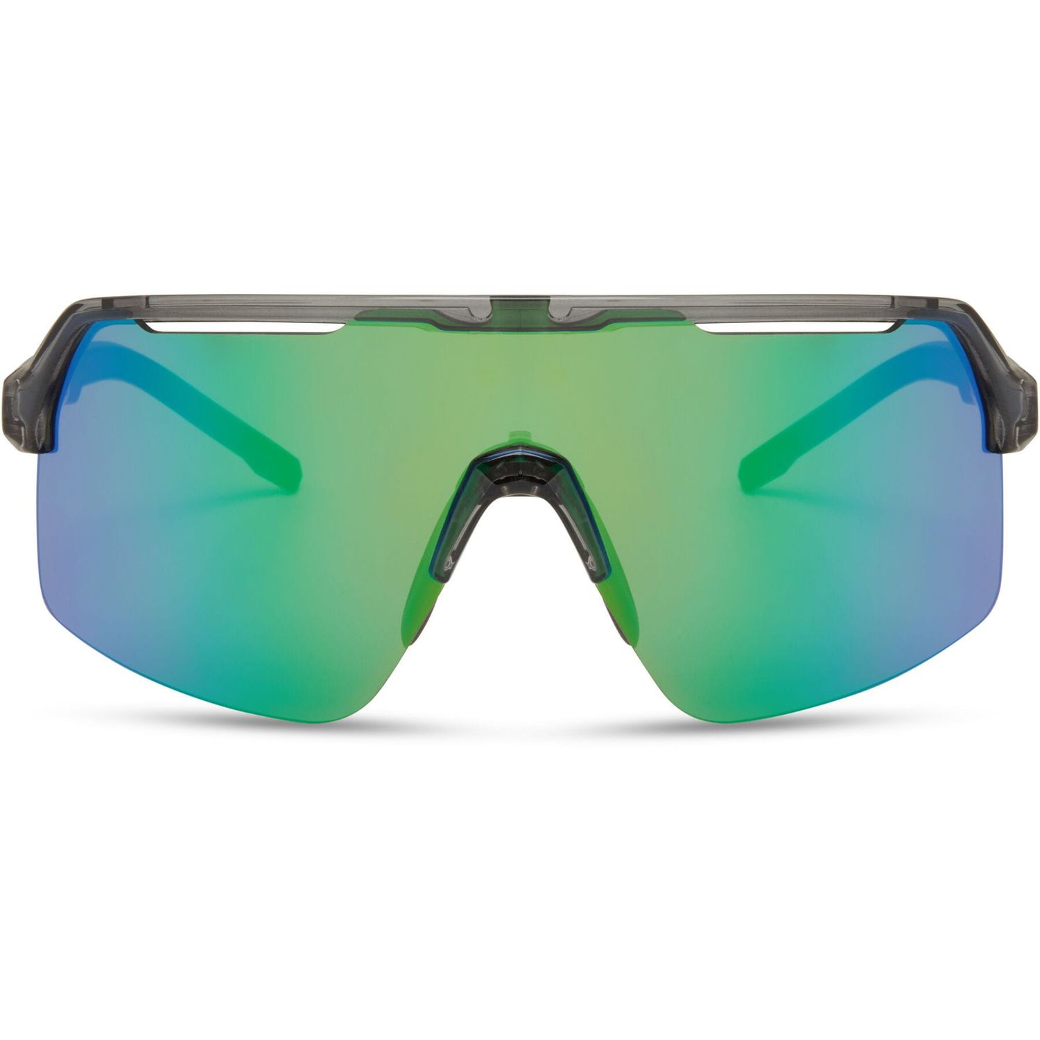 Madison Crypto Air Crystal Smoke Sunglasses - Green Mirror Lens