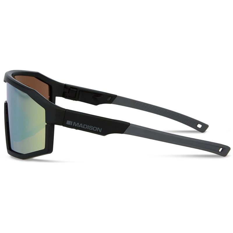Madison Enigma Matt Black Sunglasses - 3 Lens Pack - Bronze Mirror / Amber / Clear