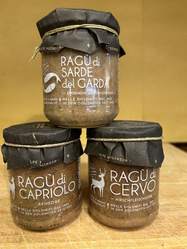 Ragù di sarde del Garda e ragù di selvaggina trentino