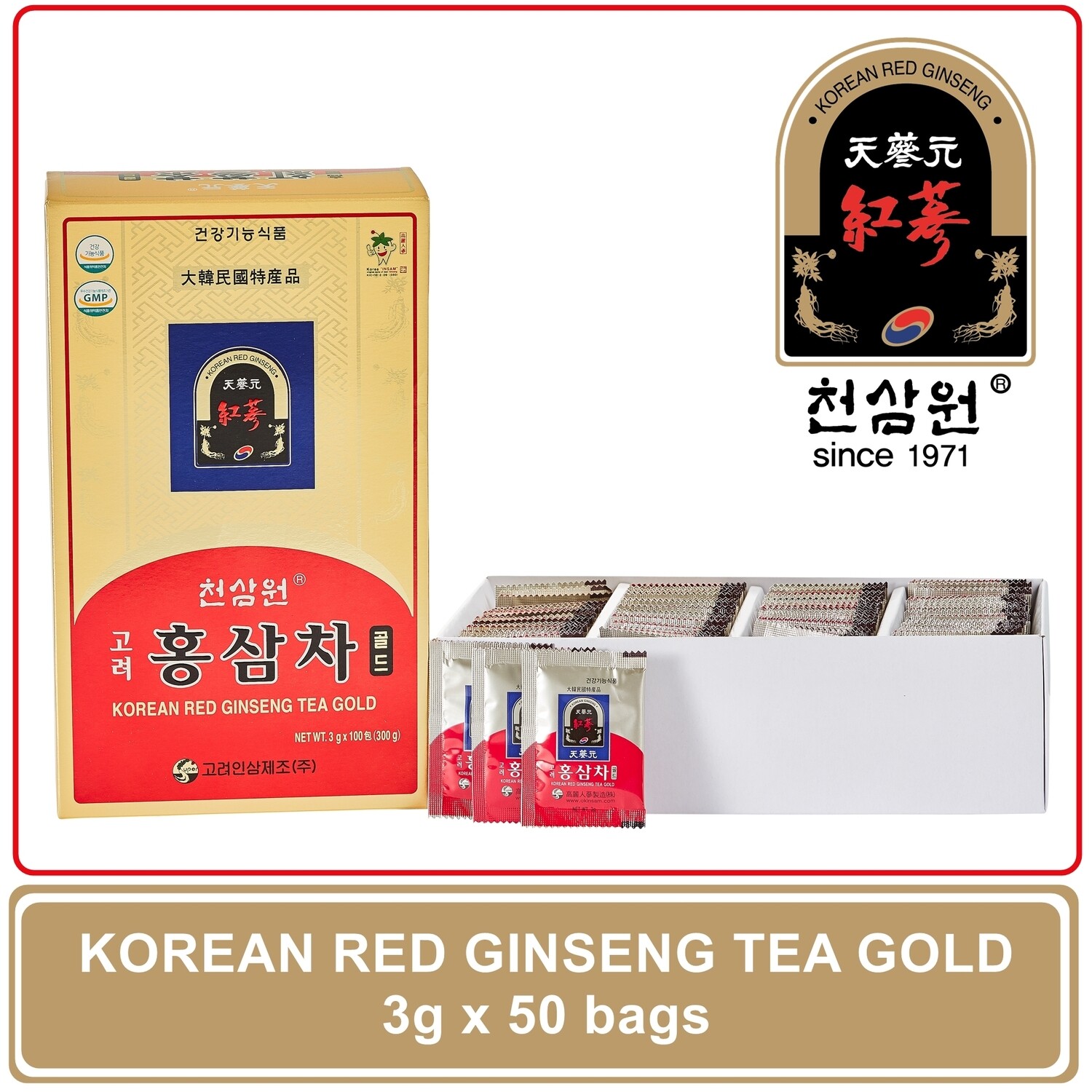 Korean Red Ginseng Tea Gold 3g x 50 bag
