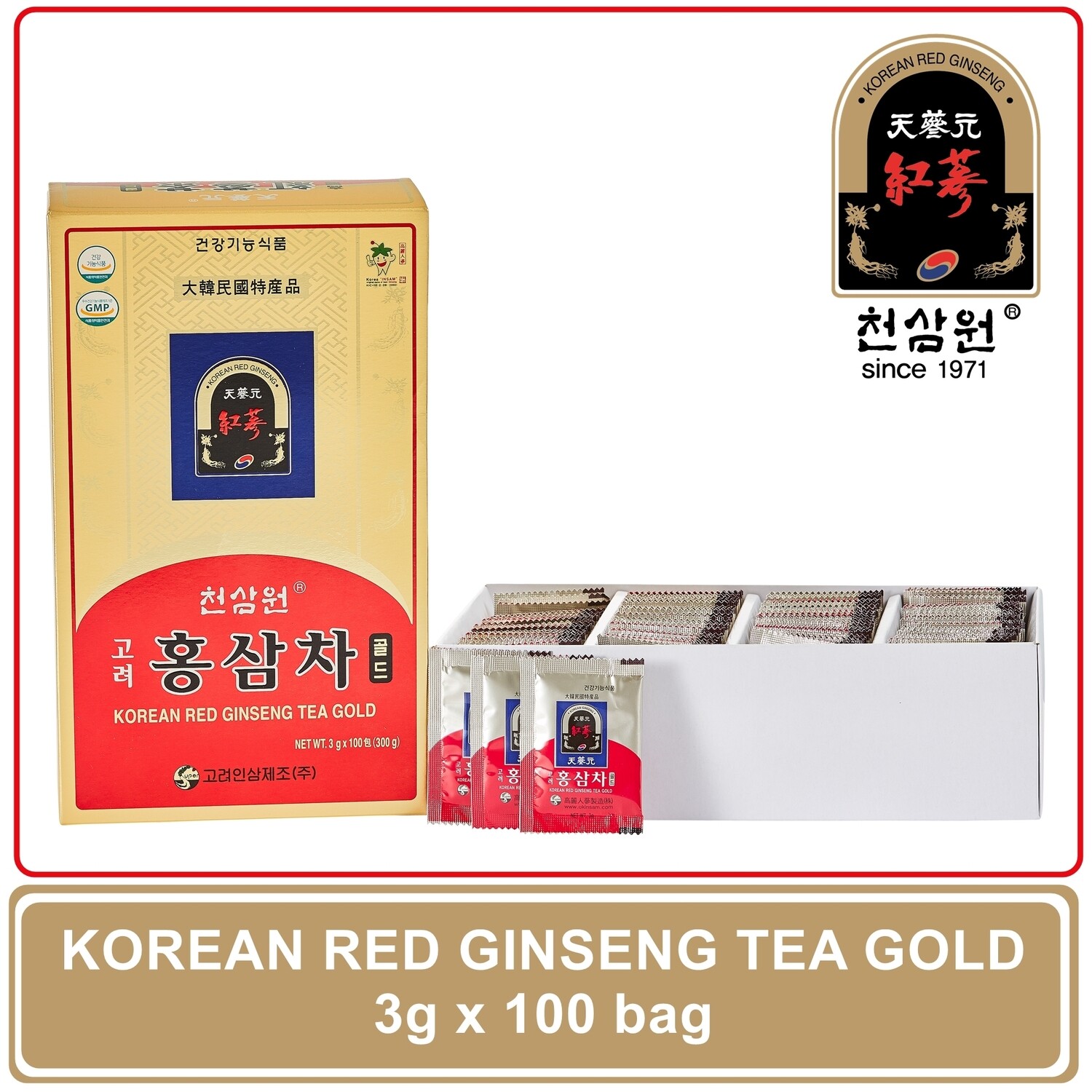 Korean Red Ginseng Tea Gold 3g x 100 bag