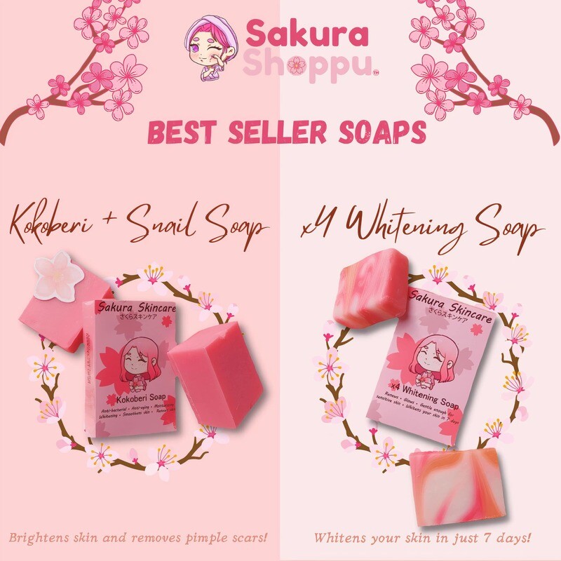 Sakura Shoppu Soap [4x Whitening| Kokoberi + Snail]