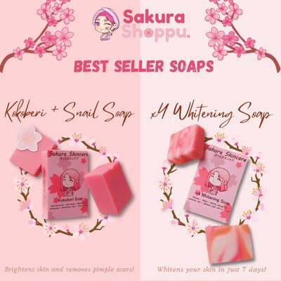 Sakura Shoppu Soap [4x Whitening| Kokoberi + Snail]