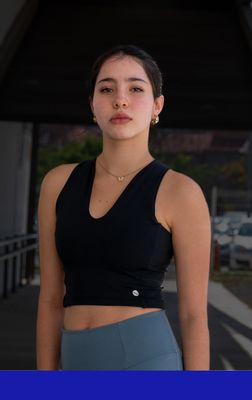 CROP TOP V NEGRO