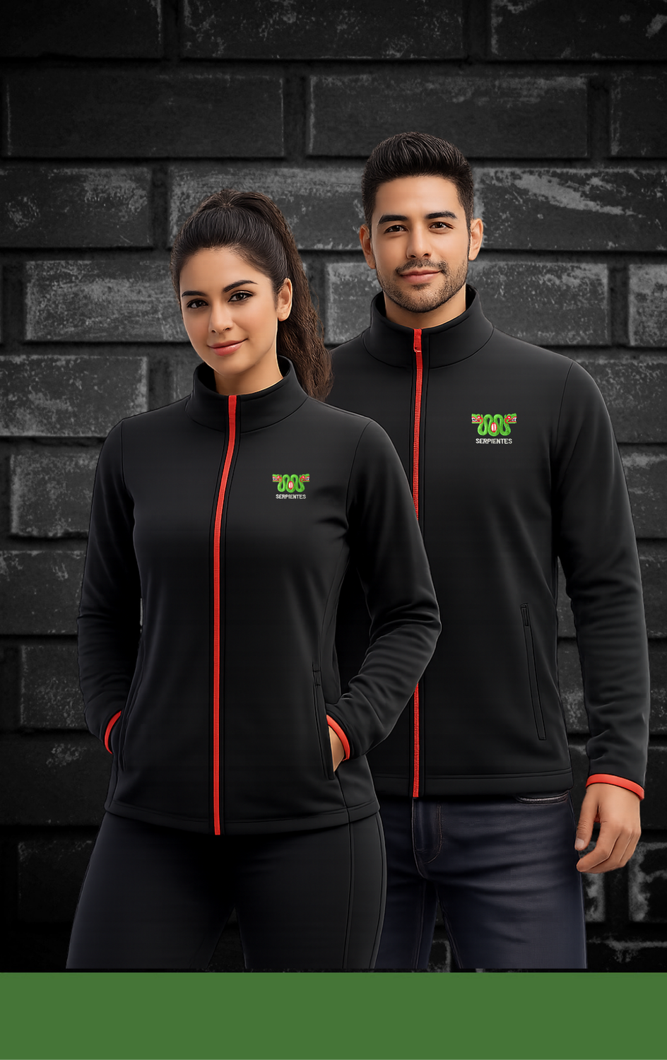 Sudadera con cierre Serpientes Negra