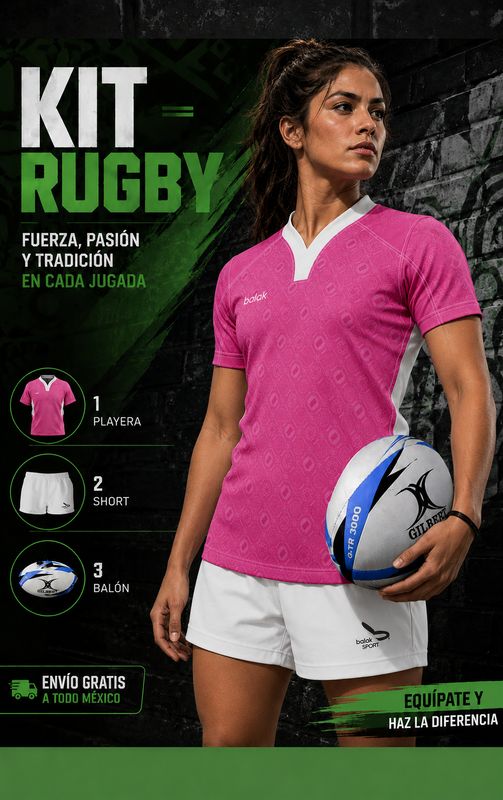 Kit Training Rugby Rosa