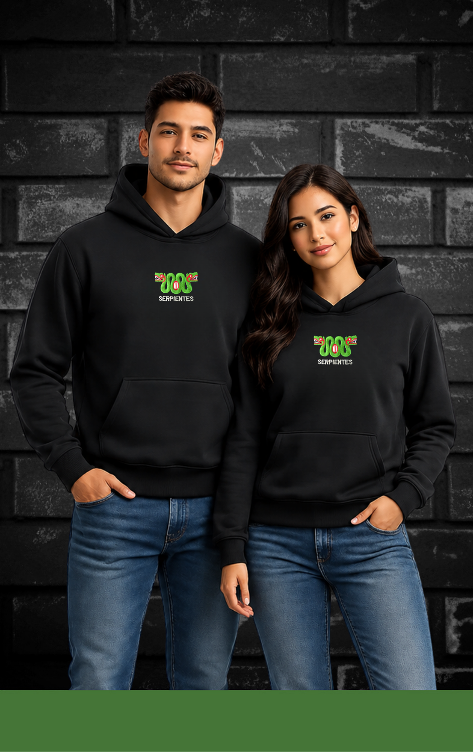 Hoodie Oversize Serpientes Negra