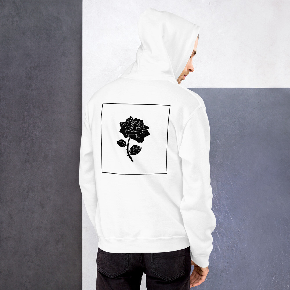 Unisex Flower Hoodie with Black Logo