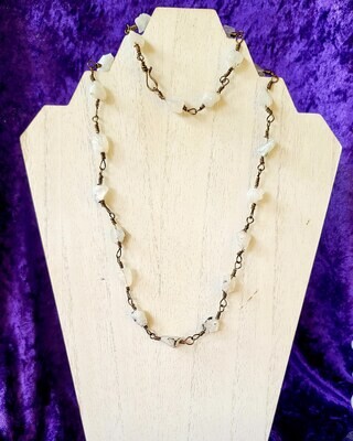 Rough Stone Necklace/Bracelet Set