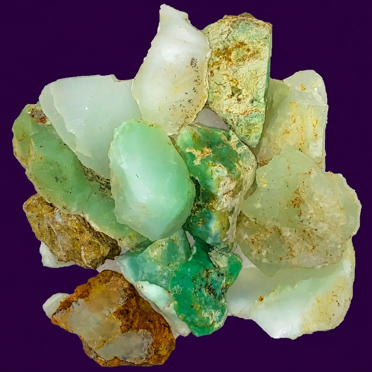 White/Lime Chrysoprase Rough Stone