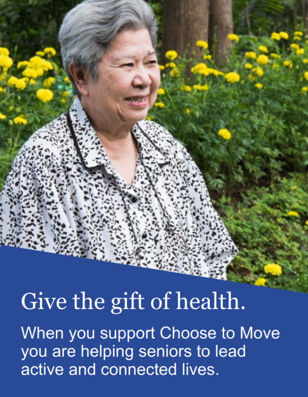Enable older adults across British Columbia to participate in Choose to Move in their community. Enable older adults across British Columbia to participate in Choose to Move in their community.