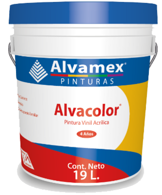 Pintura Vinilica Alvacolor interior y exterior cubeta de 19 lts.