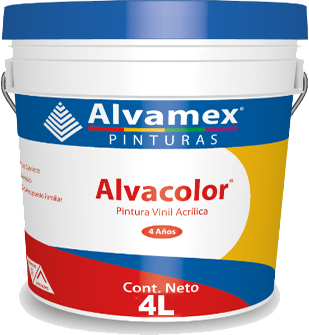 Pintura vinilica Alvacolor interior y exterior, galon de 4 lts