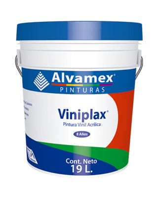 Pintura vinilica Viniplax interior y exterior, cubeta de 19 lts.