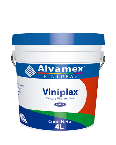 Pintura vinilica Viniplax interior y exterior, galon de 4 lts.