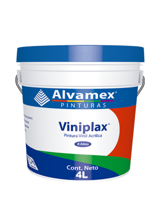 Pintura vinilica Viniplax interior y exterior, galon de 4 lts.