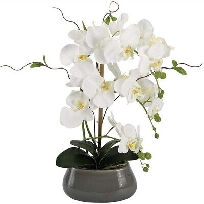 Faux White Orchid Artificial Flowers