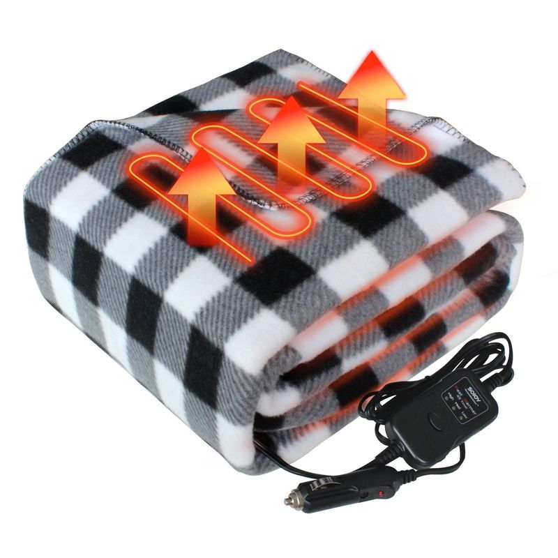 Electric Blanket,12 Volt Heated Blanket,Car Heated Travel Blanket, with a Timer, Warm Blanket for Cars,Office,Travelling