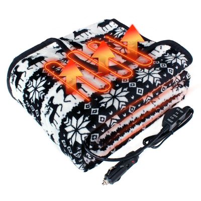 12-Volt Electric Heated Car Blanket,Portable Heated Blanket with 2 Level,Electric Blanket for Car,Truck,SUV(Black)