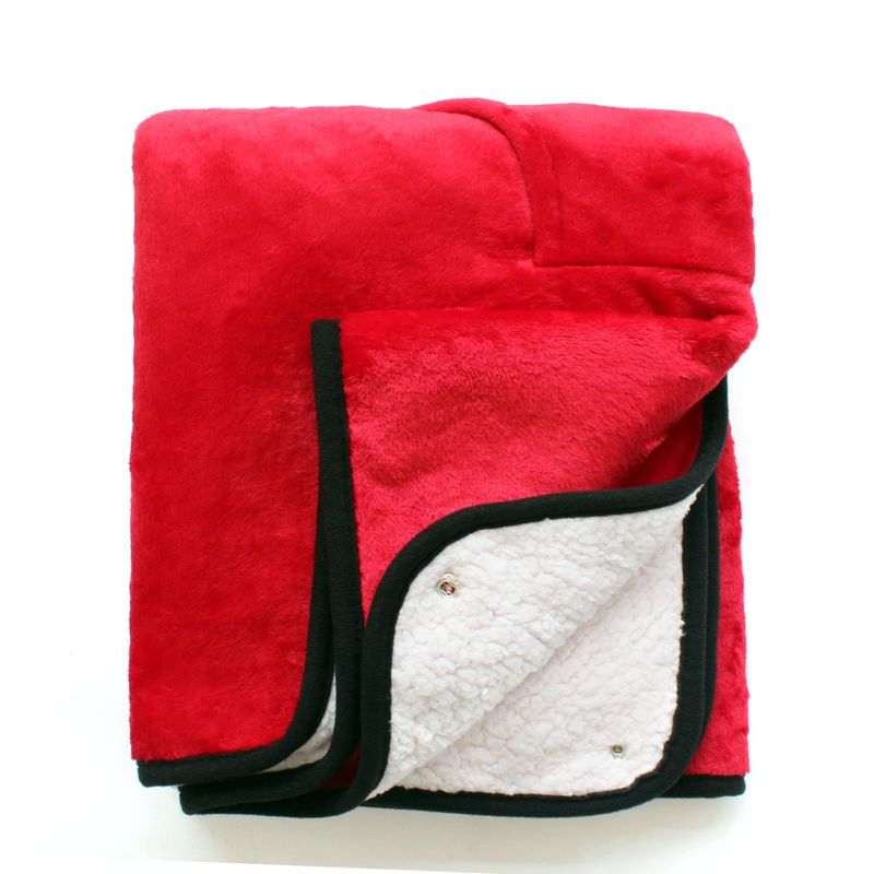 Lap Blanket for Elderly Lightweight Wheelchair Blanket with Pocket Plush Flannel Office Shawl for Sofa,Bed 43.3"*27.5 " (Red)