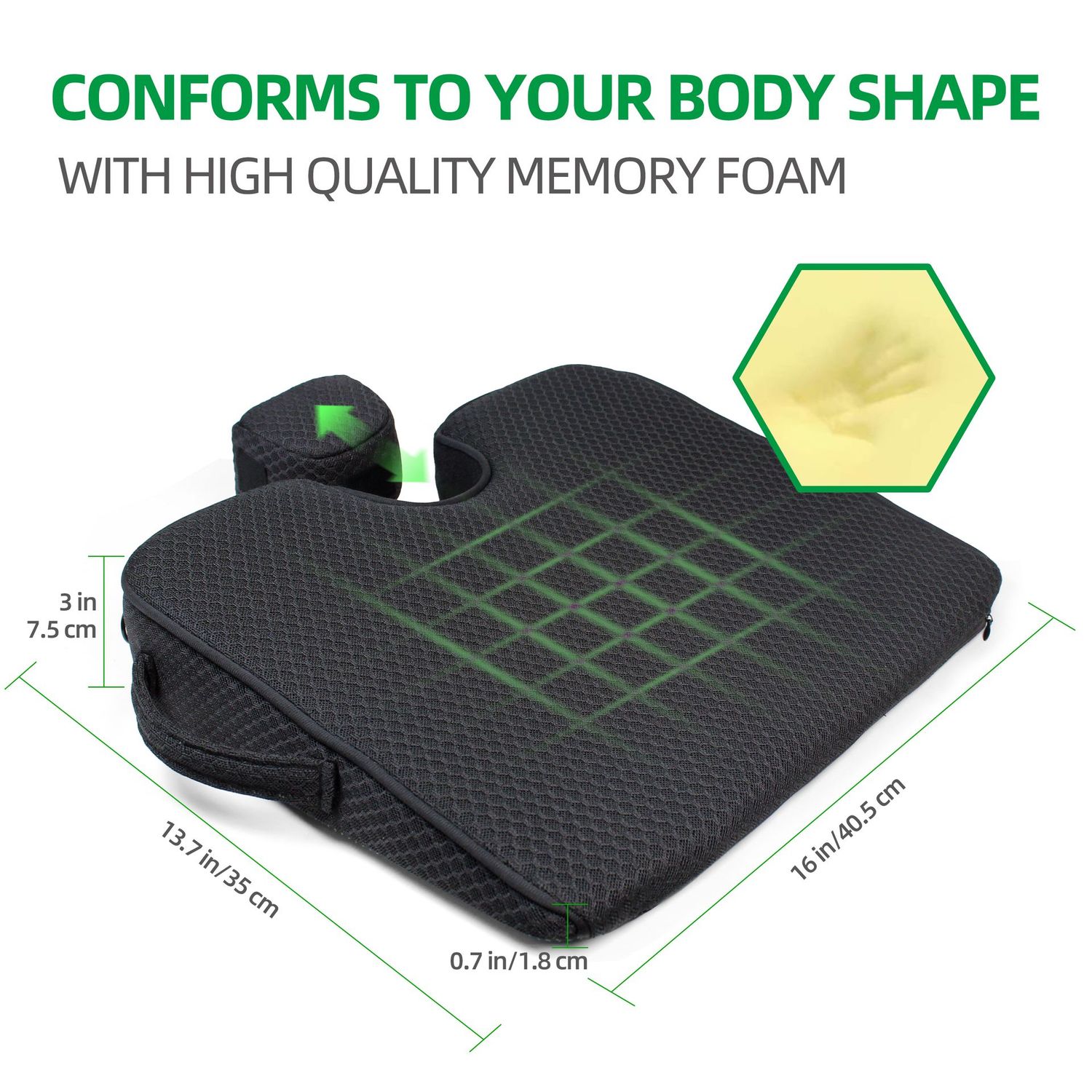Aazon.co: BIVITA Seat Cushion Pad, Ergonoic Sloping Seat Cushion Fabric, Wedge Car Seat