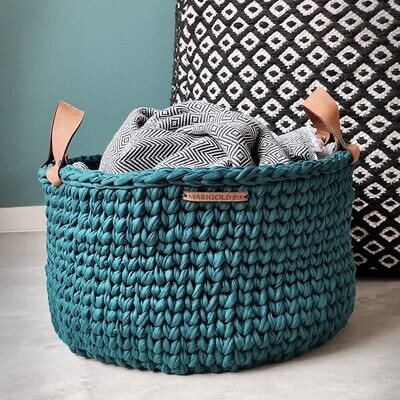 Crochet Baskets - Teal - Large