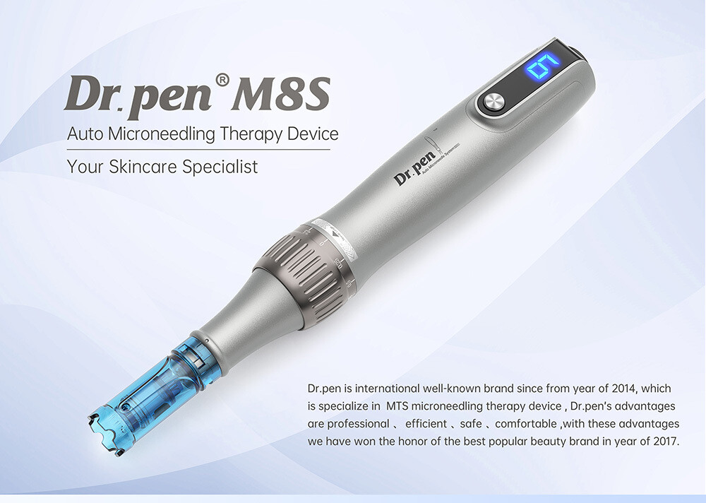 De Nieuwe DR.PEN M8S Draadloze Dermapen Microneedling Inclusief 5 Cartridges Nano naalden en Ice Roller. De Nieuwe DR.PEN M8S Draadloze Dermapen Microneedling Inclusief 5 Cartridges Nano naalden en Ice Roller.