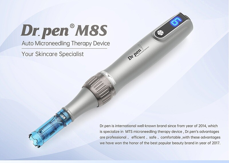 De Nieuwe DR.PEN M8S Draadloze Dermapen Microneedling Inclusief 5 Cartridges Nano naalden en Ice Roller. De Nieuwe DR.PEN M8S Draadloze Dermapen Microneedling Inclusief 5 Cartridges Nano naalden en Ice Roller.
