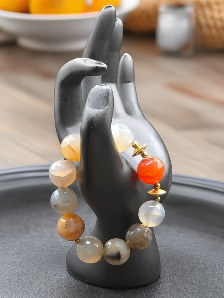 Agate with gold trim