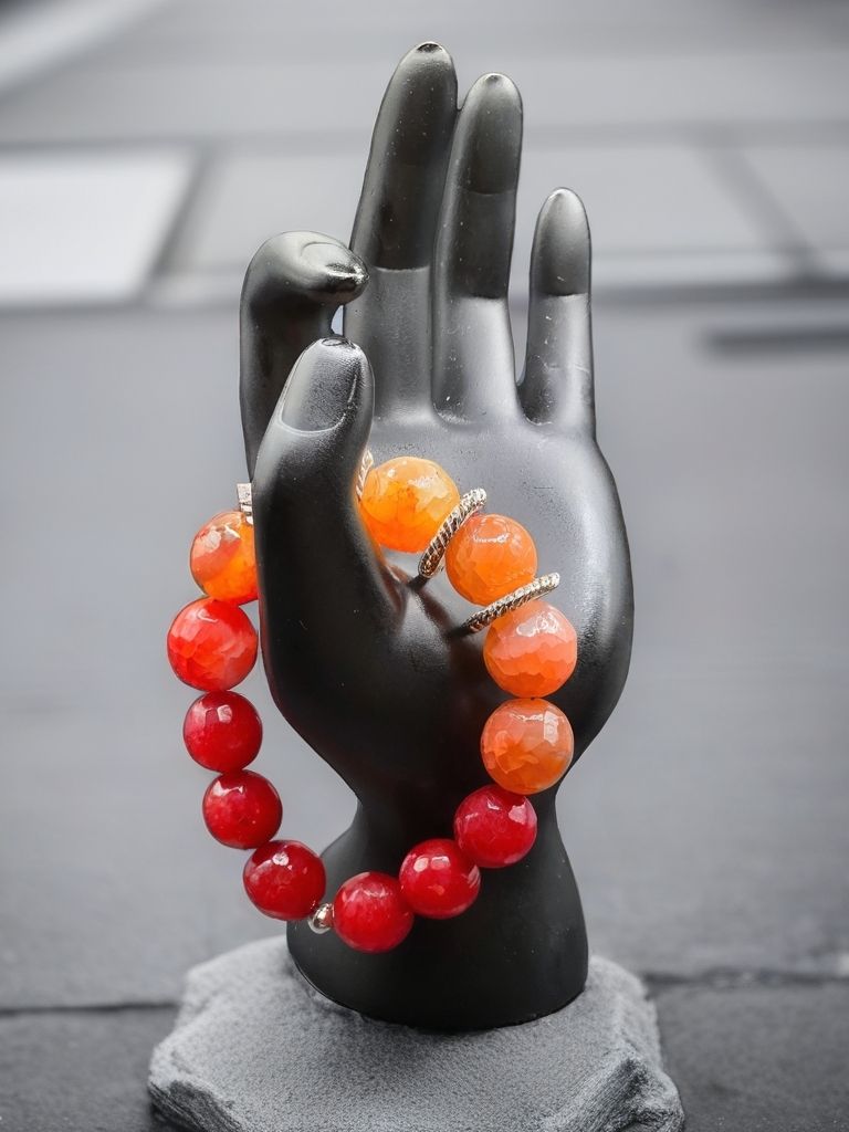 Orangie-Red Agate with silver