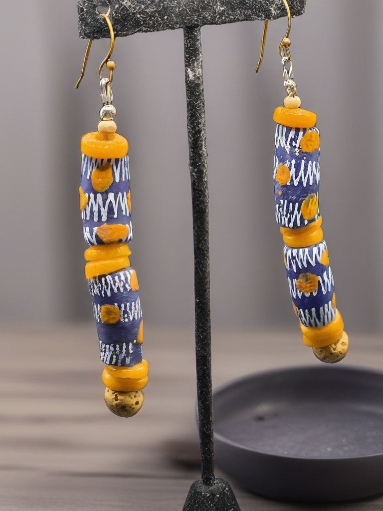 African Glass beaded earrings