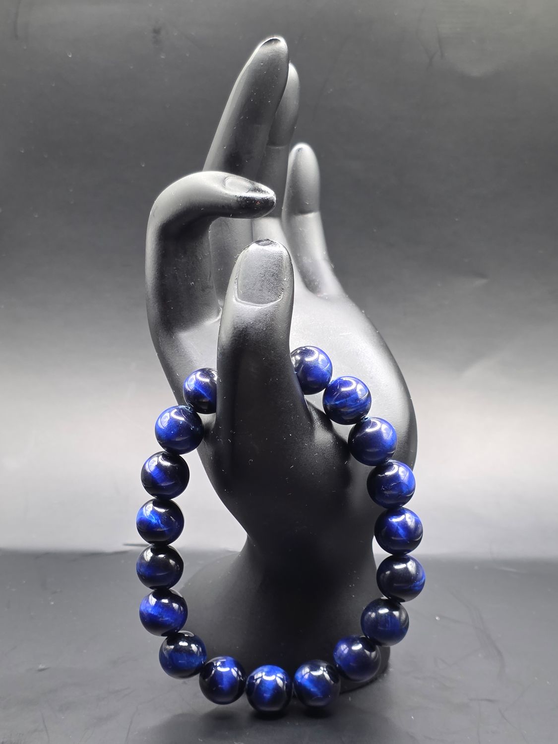 Beautiful Men&#39;s Blue Tigar Eye Jasper Bracelet
