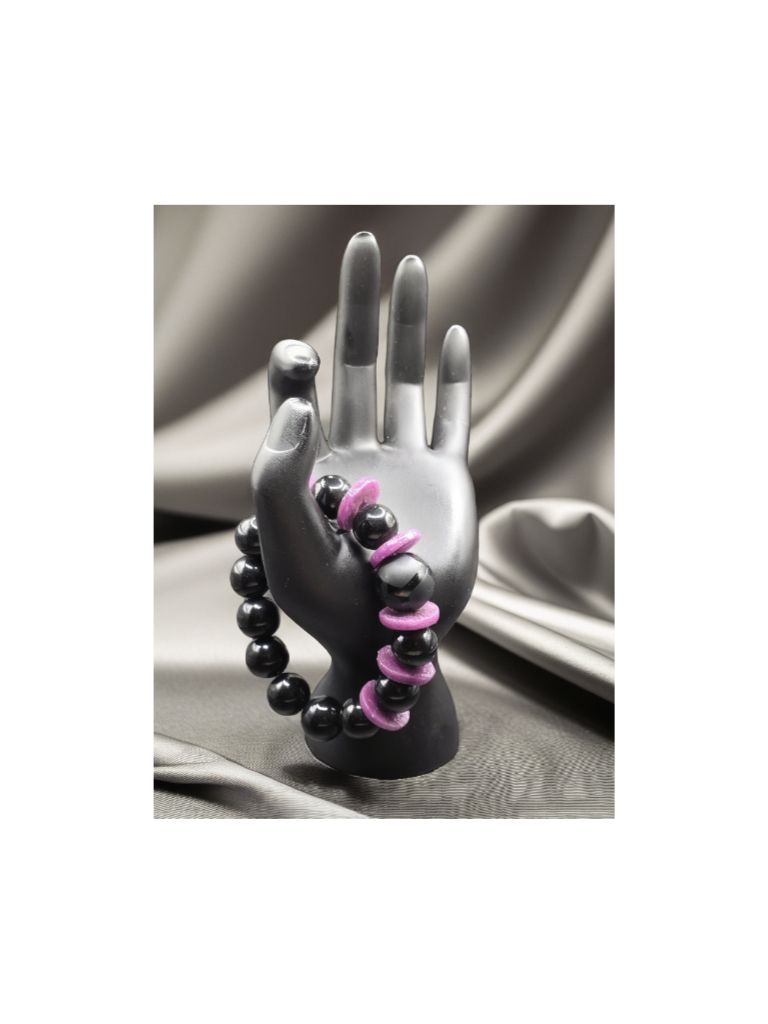 beautiful Black Onyx with purple African disc beads