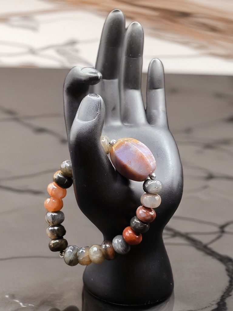 Beautiful Agate rondel beads and Agate focal piece