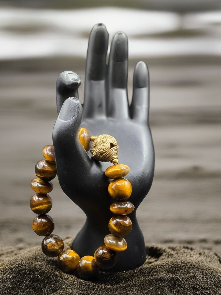 Tigar Eye and African Brass Bead